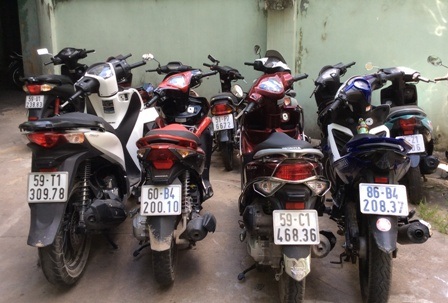 Các xe gắn máy mà băng nhóm của Quý Ma ní trộm được
