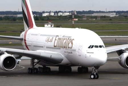 Một chiếc A380 của hãng hàng không Emirates