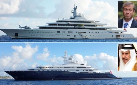 Siêu du thuyền của tỷ phú Abramovich và Thủ tướng Qatar “đọ dáng” - 2 Hai siêu du thuyền đọ dáng