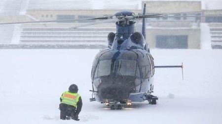 Một trong hai chiếc trực thăng trước khi gặp nạn