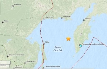 Vị trí tâm chấn của trận động đất