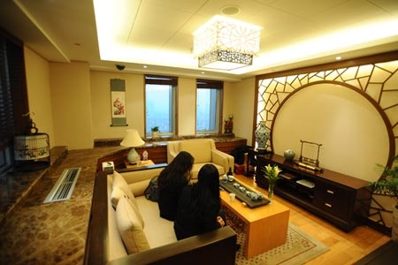 Ngân hàng Trung Quốc tung "quái chiêu" lôi kéo "đại gia" - 1 Phòng VIP tại một ngân hàng ở Vũ Hán