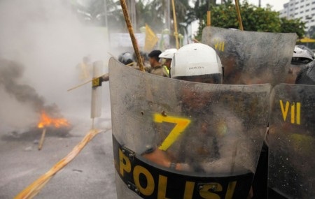 Rất đông cảnh sát được huy động để giữ trật tự