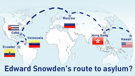 Ngoại trưởng Ecuador họp báo về cựu nhân viên CIA Snowden tại Hà Nội - 2 Hành trình trốn chạy của Snowden