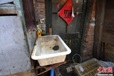 Cận cảnh những khu nhà “ổ chuột” giữa lòng Bắc Kinh - 12 Vòi nước và chậu rửa hoen gỉ.