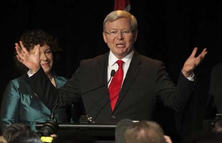 Lãnh đạo đối lập trở thành tân Thủ tướng Úc - 2 Ông Kevin Rudd đã tuyên bố từ bỏ chức chủ tịch đảng Lao động