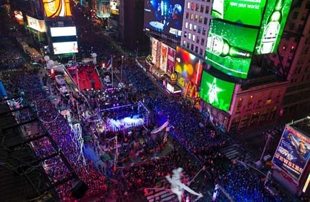 Quảng trường Thời đại tại New York chật cứng với khoảng 1 triệu người