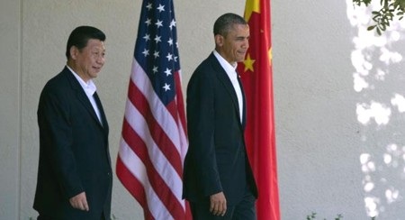 "Cái bóng" Trung Quốc bao phủ chuyến công du châu Á của ông Obama - 1 Chủ tịch Trung Quốc Tập Cận Bình (trái) và Tổng thống Mỹ Obama