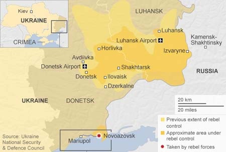 Phe li khai đã giành được nhiều vùng đất từ tay quân chính phủ Ukraine