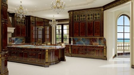 Chiêm ngưỡng cung điện 139 triệu USD đắt nhất nước Mỹ - 10 Phòng bếp hướng biển với nội thất đẳng cấp