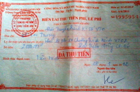 Phóng viên bị... thu phí khi tác nghiệp tại trường Chu Văn An - 2 Phóng viên bị... thu phí khi tác nghiệp tại trường Chu Văn An