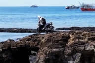 Chinese tourist rides motorbike onto protected volcanic arch in Ly Son