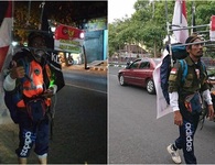 Indonesia: Người đàn ông đi bộ giật lùi 800 km đến gặp tổng thống vì mục đích bảo vệ môi trường