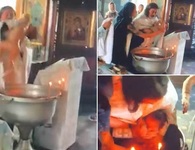 Nga: Video hãi hùng linh mục rửa tội như "dìm chết" em bé