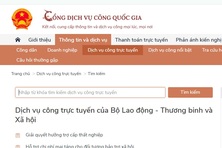 17 thủ tục hành chính ngành LĐ-TB&XH có thể thực hiện trực tuyến