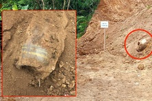 Phát hiện quả bom nặng 340kg khi san đất nền nhà ở Yên Bái