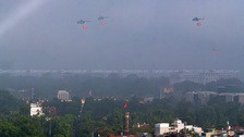 Helicopter squadron flies over Ba Dinh Square during National Day parade