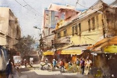 International artists sketch Hanoi