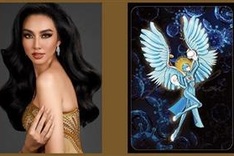 Vietnamese beauty selects national costume named 'Angel" at Miss Grand International contest