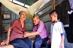 Elderly women struggle to take care of grandchildren
