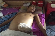 Elderly grandmother calls for help for ill grandson