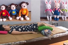 Ethnic woman calls for help in order to walk again