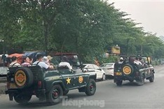 Old Russian jeeps illegally used for tourism in Hanoi