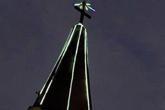 Huge Christmas tree built from 500 conical hats