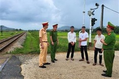 Teenagers caught throwing stones at trains