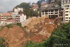 Landslide at Sapa hotel construction project