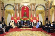 President hosts Japanese Crown Prince, Crown Princess