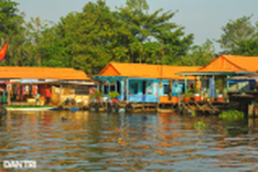 Colourful floating village in An Giang