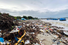 Quang Ngai beach blanketed by rubbish