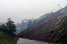 Landslide disrupts road in Lao Cai