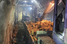 Rail freight stuck due to tunnel landslide