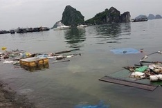 Ha Long Bay surrounded by rubbish