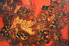 Abstract lacquer painter introduces latest works