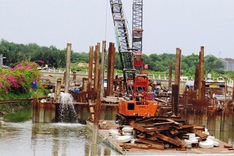 Flood barrier project unfinished as rainy season nears