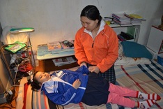 Little girl struggles against illness