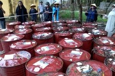 Untreated toxic waste excavated in central region