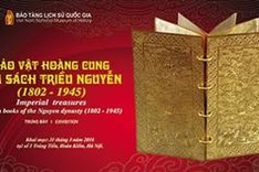 Nguyen Dynasty gold books on display
