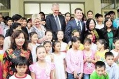 Danish Crown Prince gives toys to local children