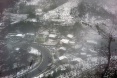 Snow falls in Sapa