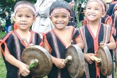 Schools teach children how to beat out rhythm on a gong