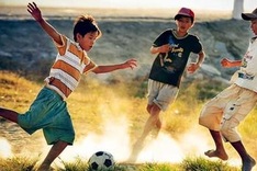 Afternoon football match at Tam Giang Lagoon