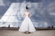 Vietnamese model's show set against solar backdrop