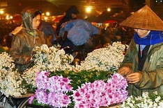 Quang An flower market at night