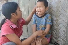 Young blind boy lives hard life near forest