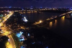 Hanoi’s colourful intersections at night