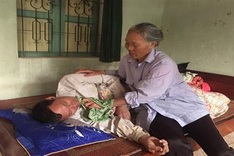 Elderly woman calls for help for ill husband